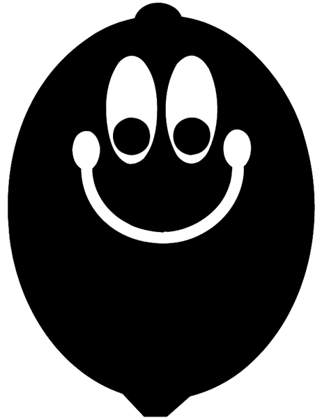 Lemon silhouette with happy face vinyl sticker. Customize on line. Fruit Vegetables 042-0189